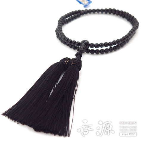 Women's Black Onyx Prayer Beads, Rinzai Sect