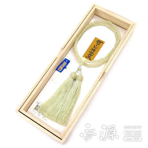 Women's Green Onyx Prayer Beads, Rinzai Sect
