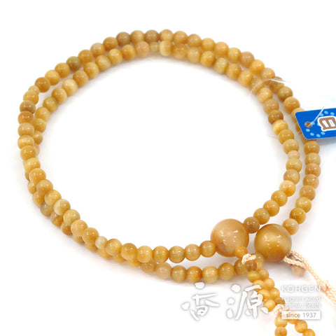 Women's White Tiger's Eye Prayer Beads, Nichiren Sect, Limited Edition