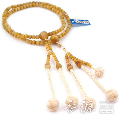Women's White Tiger's Eye Prayer Beads, Nichiren Sect, Limited Edition