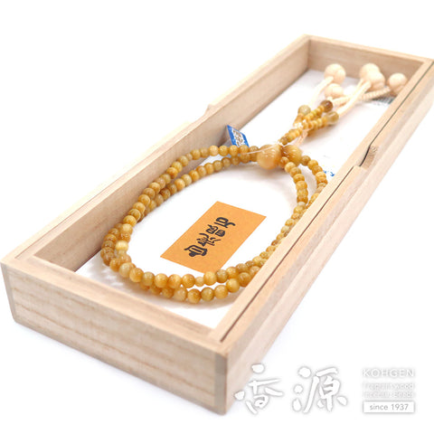 Women's White Tiger's Eye Prayer Beads, Nichiren Sect, Limited Edition