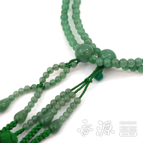 Women's prayer beads, Indian jade, Nichiren sect