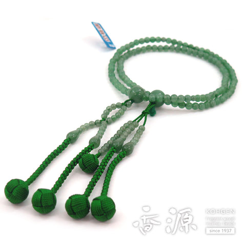 Women's prayer beads, Indian jade, Nichiren sect