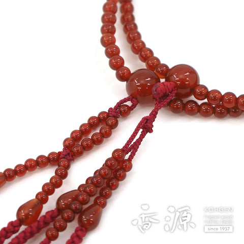 Women's prayer beads, red agate