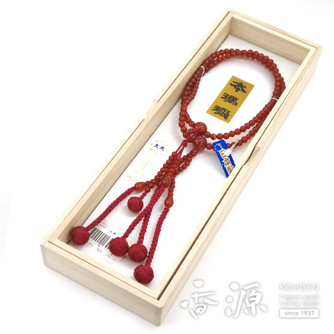 Women's prayer beads, red agate