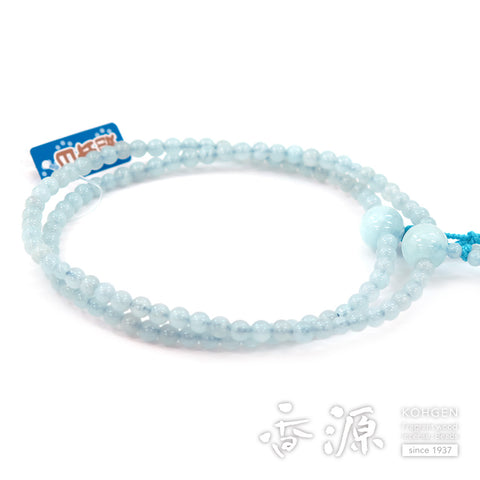 Women's Aquamarine Prayer Beads, Nichiren Sect