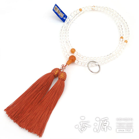 Women's Crystal Prayer Beads, Pink Aventurine, Soto Sect
