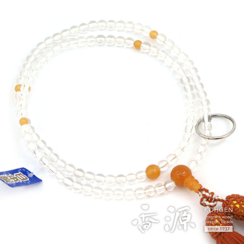 Women's Crystal Prayer Beads, Pink Aventurine, Soto Sect