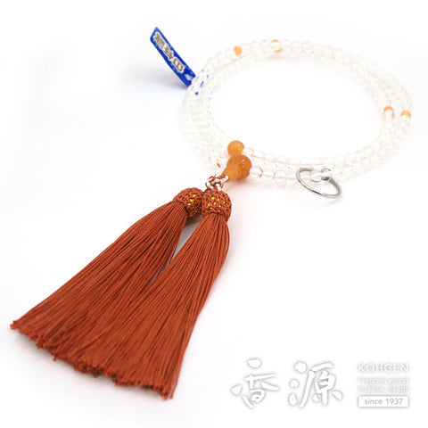 Women's Crystal Prayer Beads, Pink Aventurine, Soto Sect