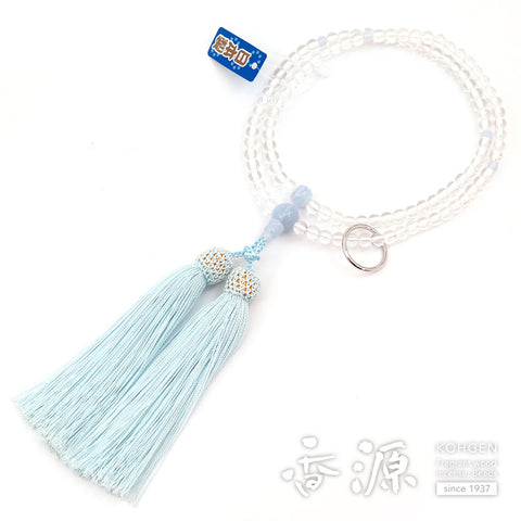 Women's prayer beads, crystal, chalcedony finish