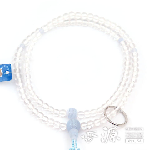 Women's prayer beads, crystal, chalcedony finish