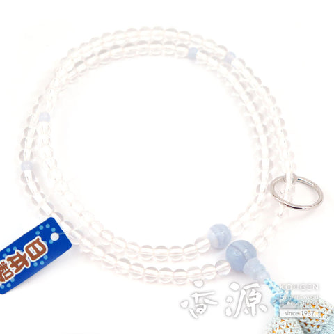 Women's prayer beads, crystal, chalcedony finish