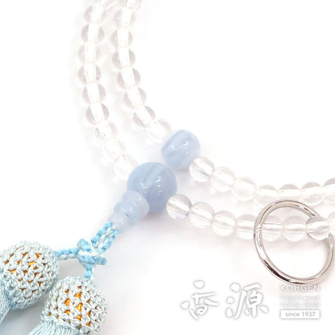 Women's prayer beads, crystal, chalcedony finish
