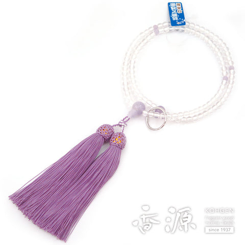 Women's prayer beads, crystal, lavender amethyst finish