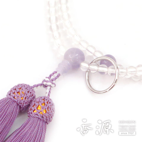 Women's prayer beads, crystal, lavender amethyst finish