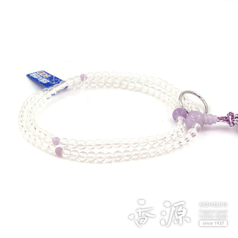 Women's prayer beads, crystal, lavender amethyst finish