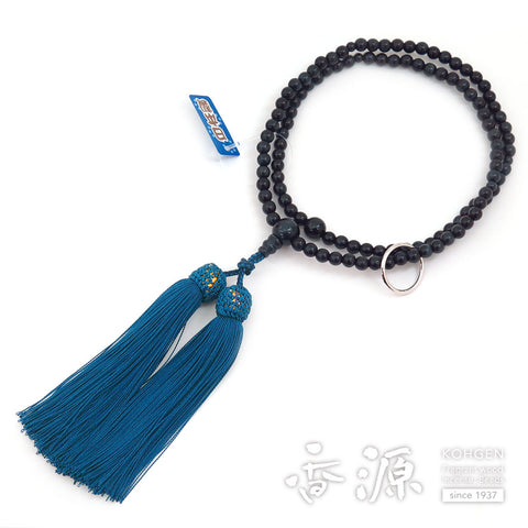 Women's prayer beads, blue tiger's eye, Soto Zen sect