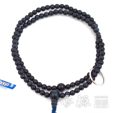 Women's prayer beads, blue tiger's eye, Soto Zen sect