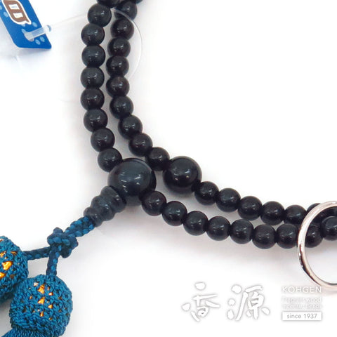 Women's prayer beads, blue tiger's eye, Soto Zen sect