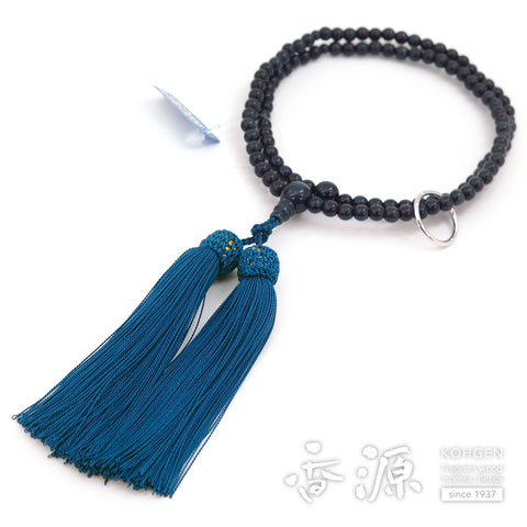Women's prayer beads, blue tiger's eye, Soto Zen sect