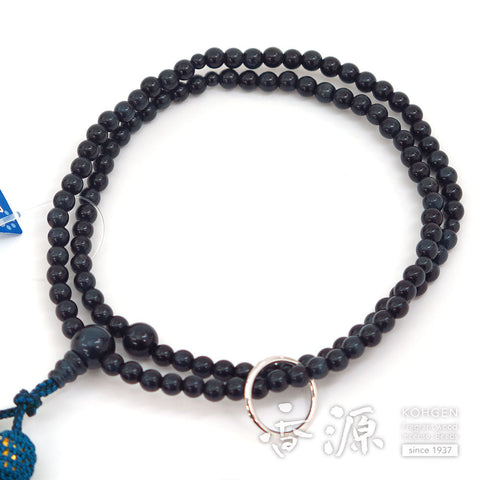 Women's prayer beads, blue tiger's eye, Soto Zen sect
