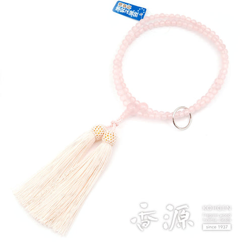 Women's Rose Quartz Prayer Beads, Soto Sect