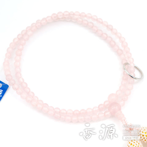 Women's Rose Quartz Prayer Beads, Soto Sect