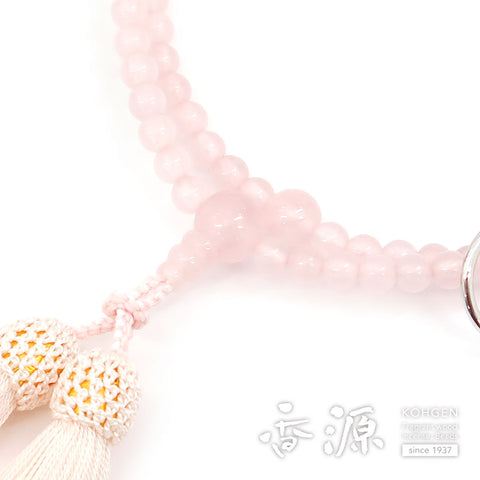 Women's Rose Quartz Prayer Beads, Soto Sect