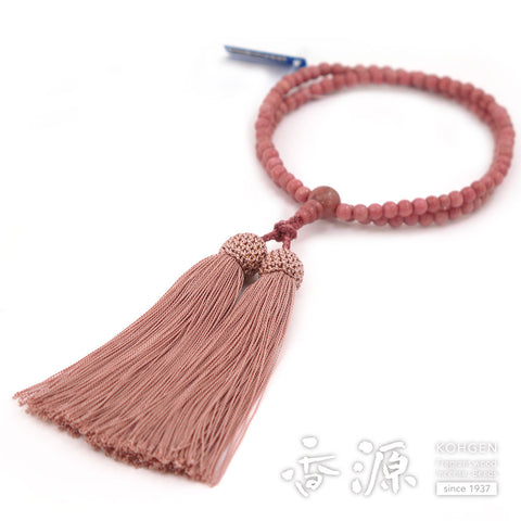Women's Pink Jasper Prayer Beads, Rinzai Sect