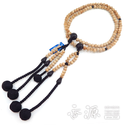 Men's Prayer Beads, Holly, Nichiren Sect, Shaku Hokke Style, Black Onyx Finish