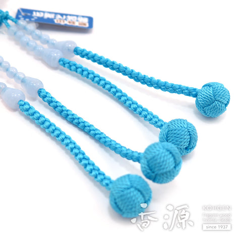 Women's Prayer Beads, Chalcedony, Shingon Sect, 8-Sun Furiwake Style, Matching Set