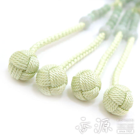 Women's Prayer Beads, Burmese Jade, Shingon Sect, 8-Sun Furiwake Style, Matching Set