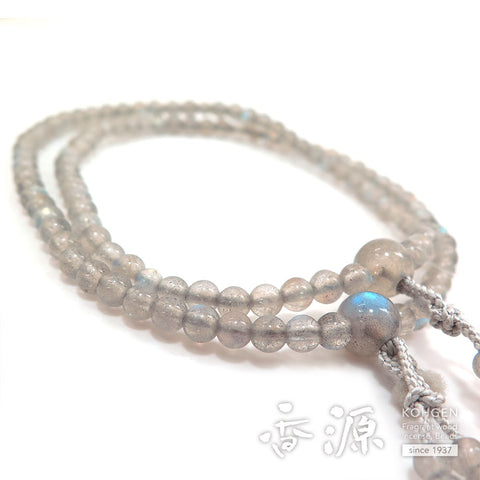 Women's Prayer Beads, Labradorite, Shingon Sect, 8-Sun Furiwake Style, Matching Set