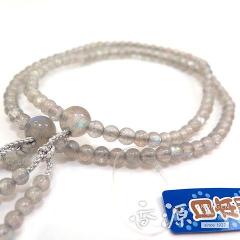 Women's Prayer Beads, Labradorite, Shingon Sect, 8-Sun Furiwake Style, Matching Set