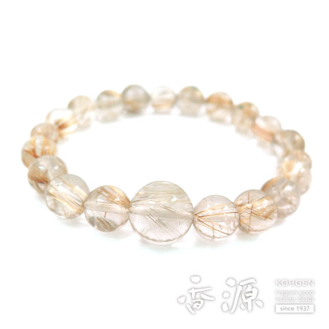 Rutile (crystal with gold thread) 11mm beads 18 beads bracelet, limited edition