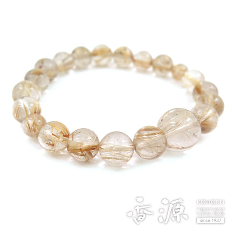 Rutile (crystal with gold thread) 11mm beads 18 beads bracelet, limited edition