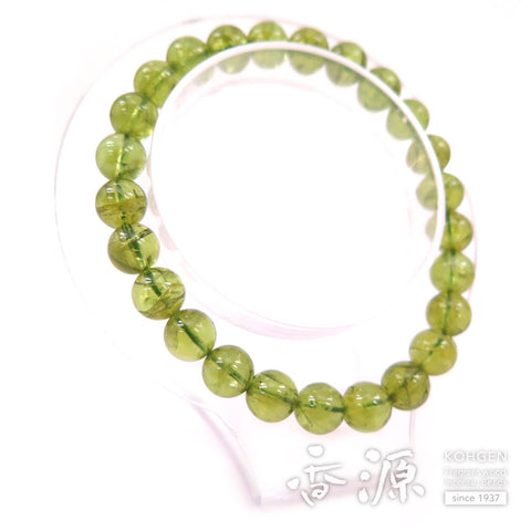 Peridot 8mm Bead, 25-Bead Bracelet, Straight, Limited Edition
