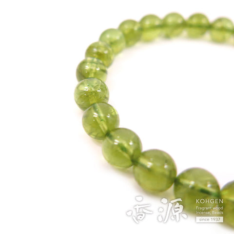 Peridot 8mm Bead, 25-Bead Bracelet, Straight, Limited Edition