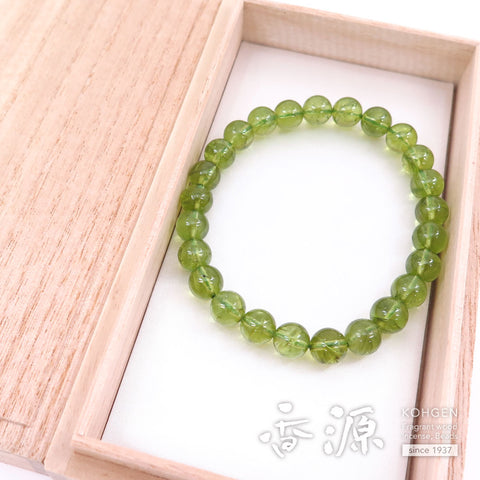 Peridot 8mm Bead, 25-Bead Bracelet, Straight, Limited Edition