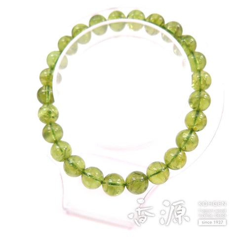 Peridot 8mm Bead, 25-Bead Bracelet, Straight, Limited Edition