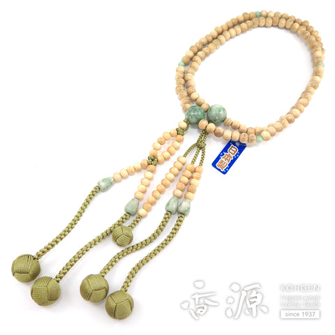 Men's prayer beads, holly, Dushan jade, Nichiren sect