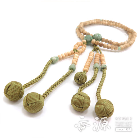 Men's prayer beads, holly, Dushan jade, Nichiren sect