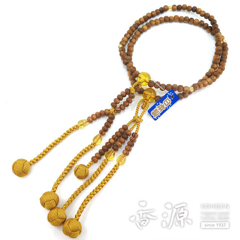 Women's prayer beads, Yakusugi, citrine, Nichiren sect