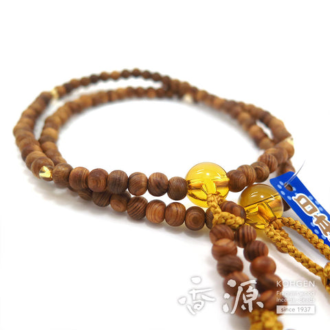 Women's prayer beads, Yakusugi, citrine, Nichiren sect