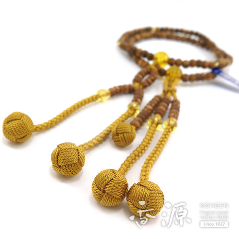 Women's prayer beads, Yakusugi, citrine, Nichiren sect