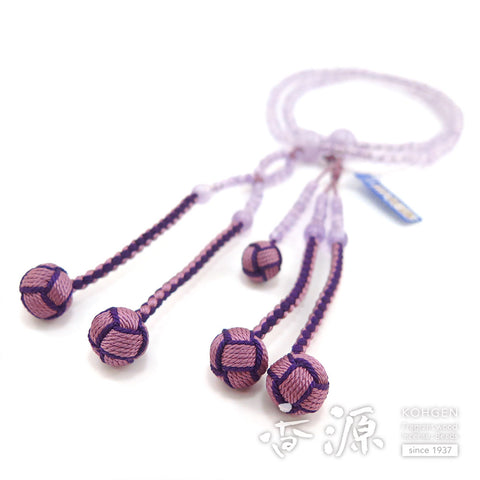 Women's prayer beads, lavender amethyst, Nichiren sect