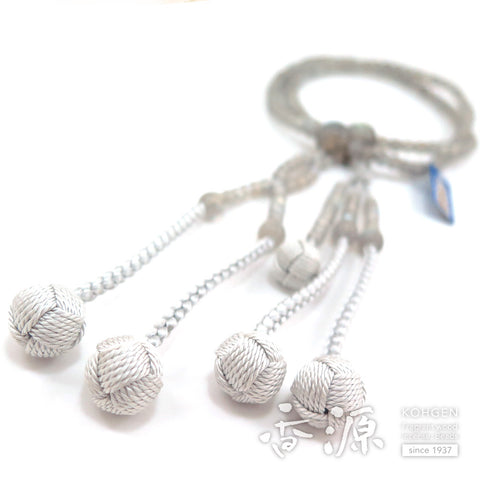 Women's Prayer Beads, Labradorite, Nichiren Sect, 8-Sun Hokke Style, Matching Set