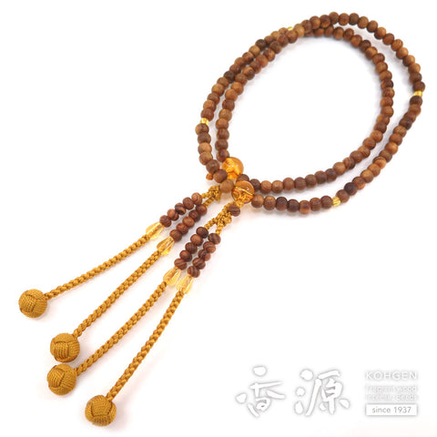 Women's prayer beads, Yakusugi, citrine, Shingon sect