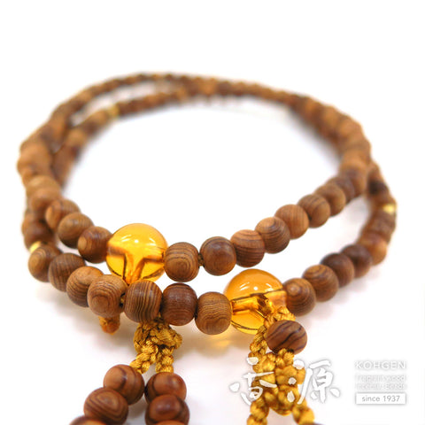 Women's prayer beads, Yakusugi, citrine, Shingon sect