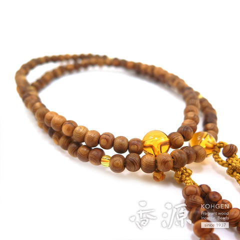Women's prayer beads, Yakusugi, citrine, Shingon sect